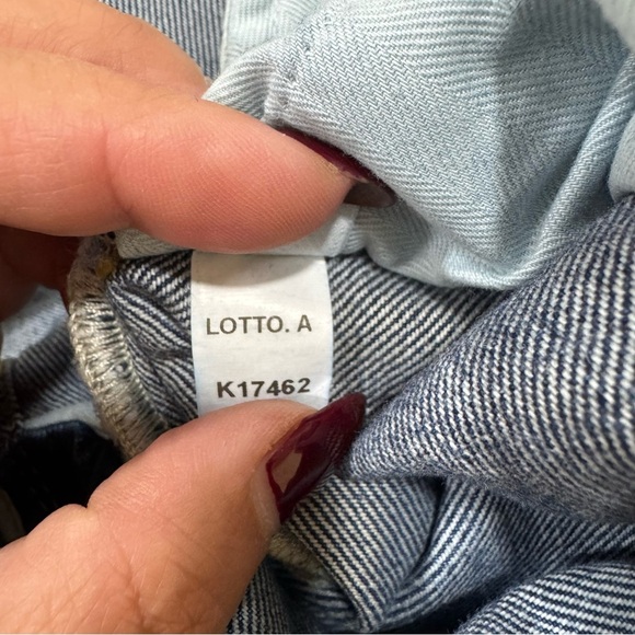 Acne Studios Bla Konst Straight Leg Blue Jeans Size 25x32 Pink Leather Patch - Picture 10 of 11